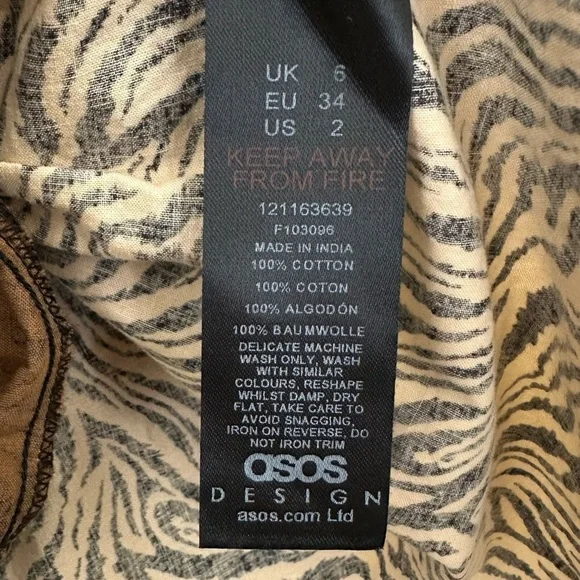 ASOS DESIGN crochet tiered babydoll mini dress in mixed animal - Picture 15 of 15